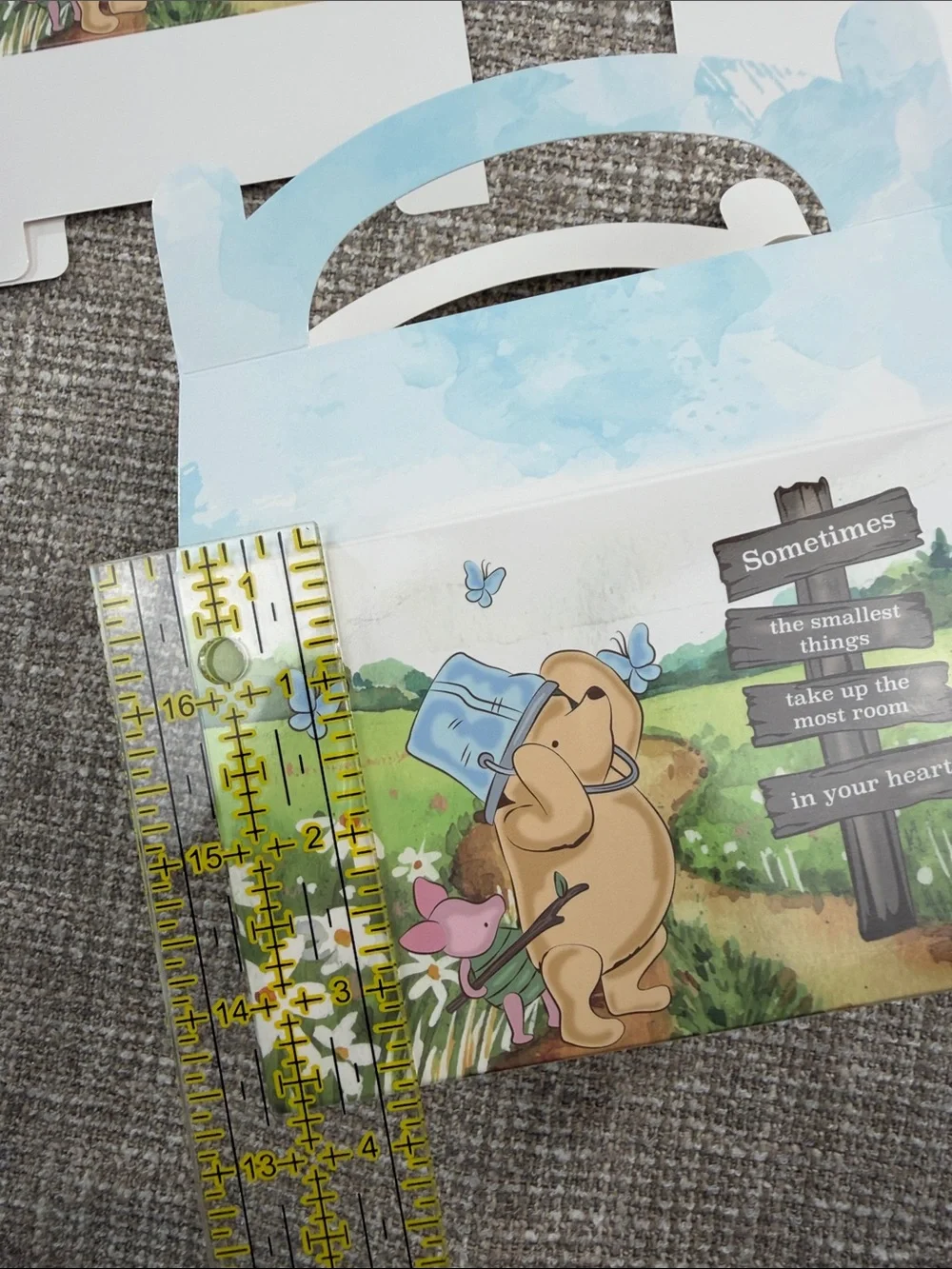 Cute Bear-Themed Blue Party Favor Box Pooh bear gifting gift boxes